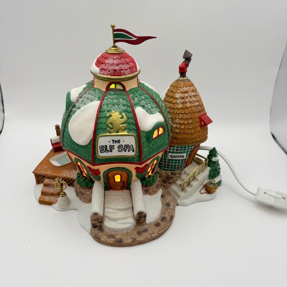 Department 56 Other - Department 56 North Pole Series The Elf Spa Green Lighted Village 56402